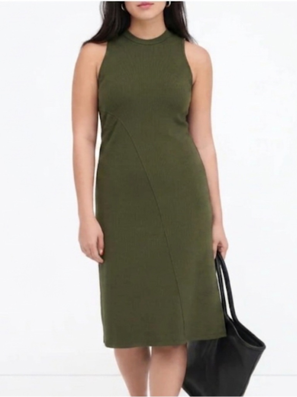 NWT Marcella Reina Sleeveless Midi Knit Dress Olive Dress XXXL